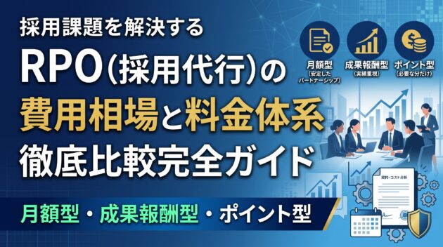 RPO（採用代行）の費用相場と料金体系｜月額型・成果報酬型・ポイント型
